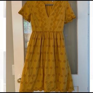 Madewell mustard midi dress